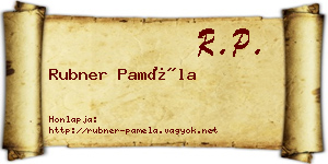 Rubner Paméla névjegykártya